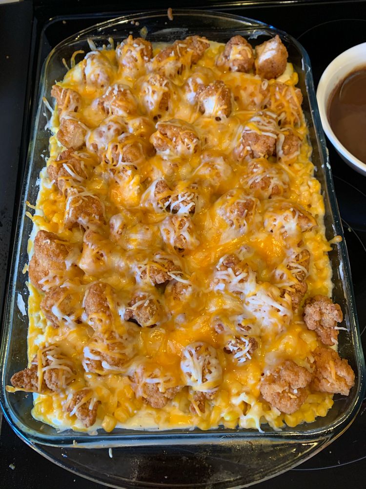MASHED POTATO CASSEROLE WITH CRISPY CHICKEN – Miss Cooker
